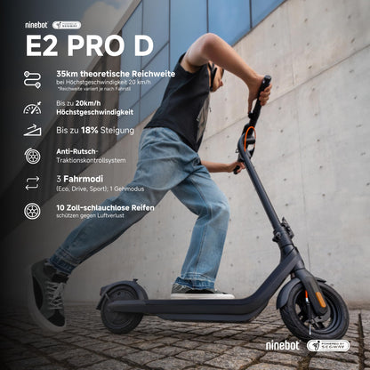 Segway-Ninebot E2 Pro D E-Scooter 35 km Reichweite